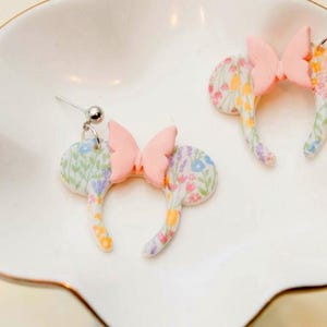 Blumen Butterly Minnie Maus Ohren Ohrringe | Frühlingsblumen | Baumeln Ohrringe Bild 1