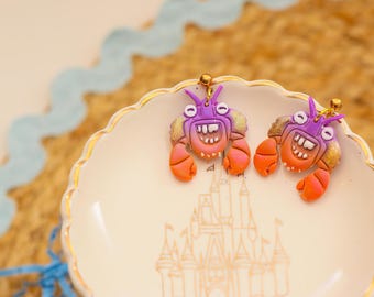 I Rather Be Shiny  | Disneybounding Jewelry |Tamatoa Inspired Crab Earrings | Shiny Moana Fan Art Clay Jewelry