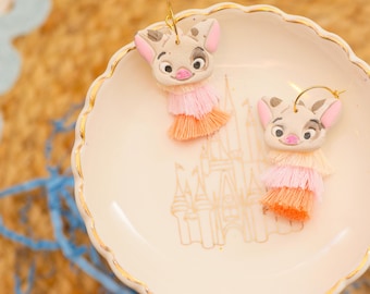 Polynesian Pig | Moana Inspired | Hawaiian | Polynesian | Pua Lightweight Earrings | Dangle Earrings | Moana Sidekick | Tiered Tassles