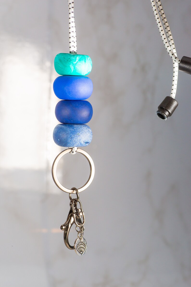 Sea Foam Beaded Teacher Lanyard