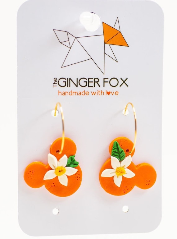 Orange Blossom Mouse Earrings