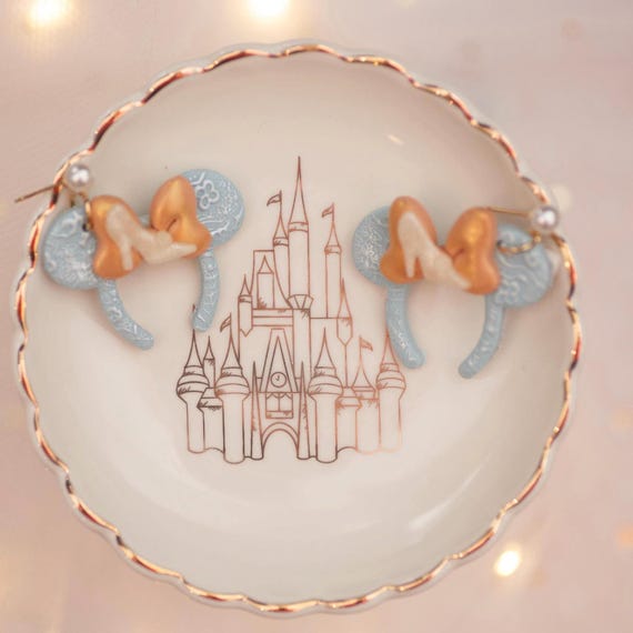 Glass Slipper- Minnie Ears Medium Sized Lightweight Earrings