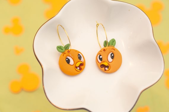 Epcot Orange Bird Earrings | Florida Souvenir Gift | Lightweight Polymer Clay Disney World Inspired Jewelry