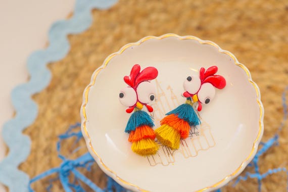 Hei Hei Earrings: Moana Inspired Polymer Clay Dangles