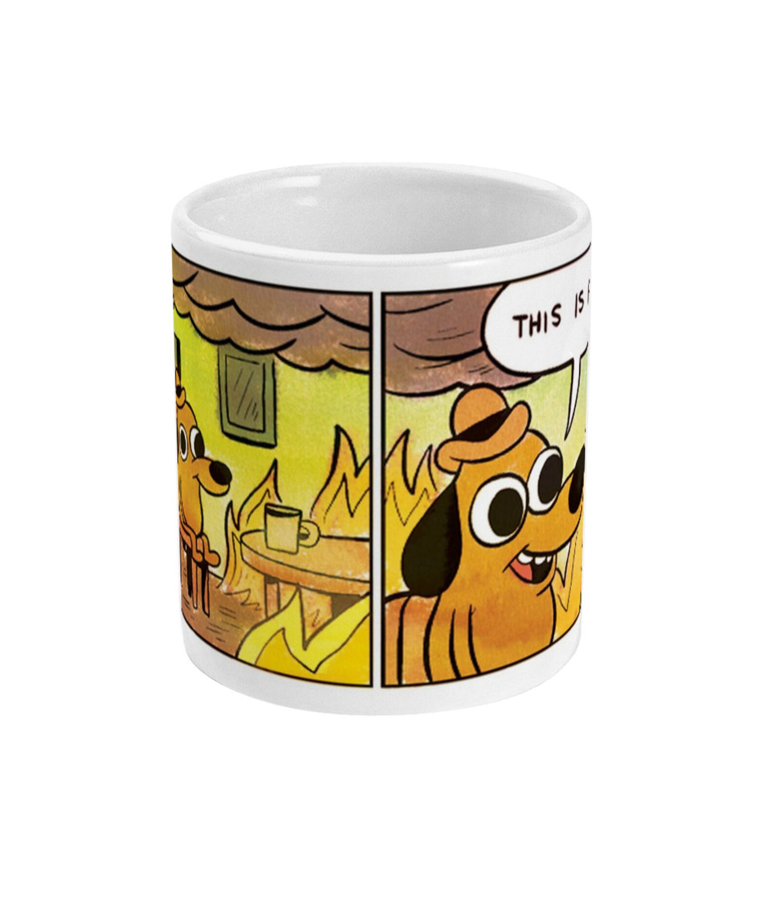 Funny Mug This is Fine Dog Meme for Man for Woman Birthday Etsy UK
