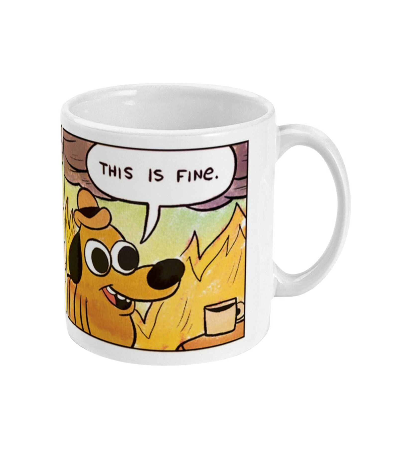 Funny Mug This is Fine Dog Meme for Man for Woman Birthday Etsy UK
