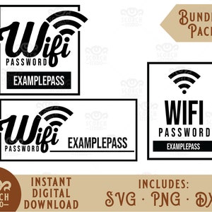 Wifi | Internet Passwort Home Tech Bundle Digitale Decal Dateien, Plotterdateien, svg, png, dxf