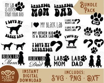 Dog Lab Paw Print Decal Files: Dog Mom/Dad SVG PNG DXF (Digital Download)