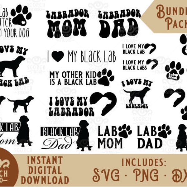 Black Lab | Dog | Dog Mom | Dog Dad | Labrador | Paw Print Digital Decal Files, cut files for cricut, svg, png, dxf