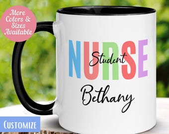 Personalized Student Nurse Mug, Nursing School Gift