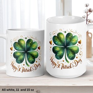 Shamrock Coffee Mug, Lucky St. Patrick's Day Gift image 4