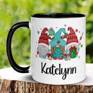 Personalized Nurse Mug, Nurse Gift, Christmas Gifts, Christmas Mug, Holiday Mug, Gnome Mug, Funny Medical Mug, Funny Doctor Mug, 887