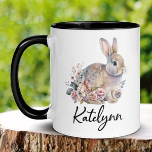 Rabbit Lover Gift, Personalized Easter Mug, Easter Bunny Coffee Mug, Name Mug,  Easter Cup, Rabbit Mug, Happy Easter Gift, Bunny Mug, 633