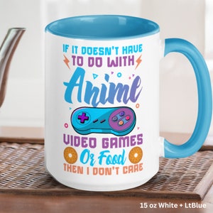 Funny Anime Gamer Coffee Mug, Japanese Animation Gift image 2