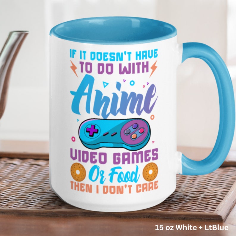 Funny Anime Gamer Coffee Mug, Japanese Animation Gift image 2