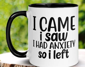 Sarcastic Anxiety Mug, Funny Mental Health Gift