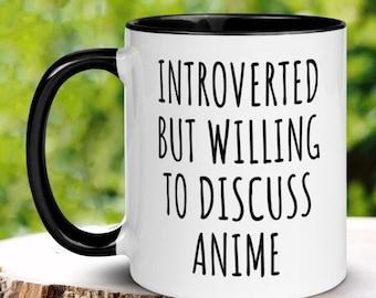 Introverted Anime Fan Mug, Funny Anime Gift