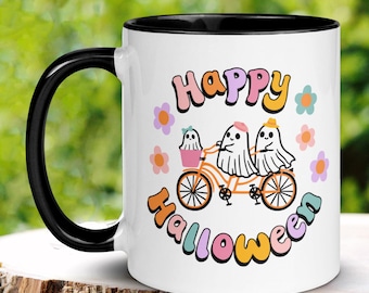 Ghost Family Halloween Mug, Retro Spooky Season Coffee Mug
