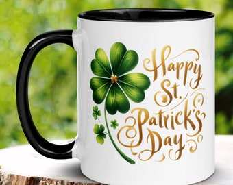 Happy St Patricks Day Mug, Saint Patrick's Day Gift, Irish Coffee Mug, Shamrock Clover Mug, Lucky Mug, Saint Patrick Day, Holiday Gifts 1428