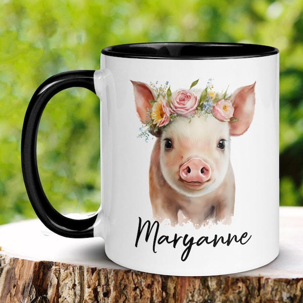 Pig Mug, Pig Coffee Mug, Pig Gifts, Pig Lover Mug, Personalized Custom Name Mug, Animal Mug, Pet Mug, Pig Decor, Cute Pig Mug, Funny Cup 620