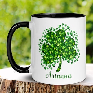 St Patricks Day Mug, Personalized Gift, Irish Coffee Mug, Saint Patricks Day, Shamrock Clover, Lucky Mug, Name Mug, Holiday Gifts, 521