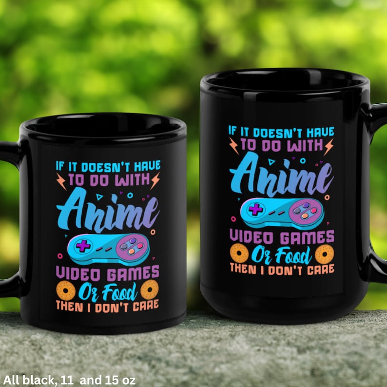Funny Anime Gamer Coffee Mug, Japanese Animation Gift image 4