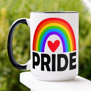 Rainbow Pride Coffee Mug, LGBTQ Gift, Inspirational Decor image 2