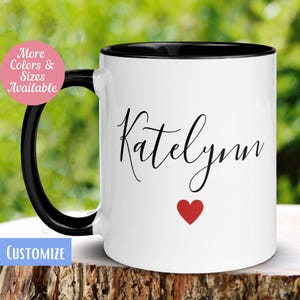 Personalized Name Mug, Custom Name Mug, Name Mug Personalized, Red Heart Mug, Personalized Coffee Mug, Cute Coffee Tea Cup Gift 328 Zehnaria