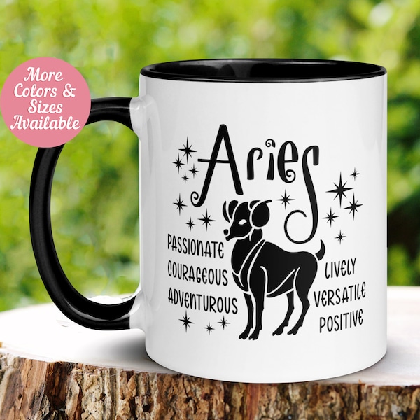 Aries Mug, Zodiac Mug, March April Birthday Mug, Aries Gift, Gift for Aries, Aries Astrology Mug, Horoscope Mug, Aries Sign Mug, 269