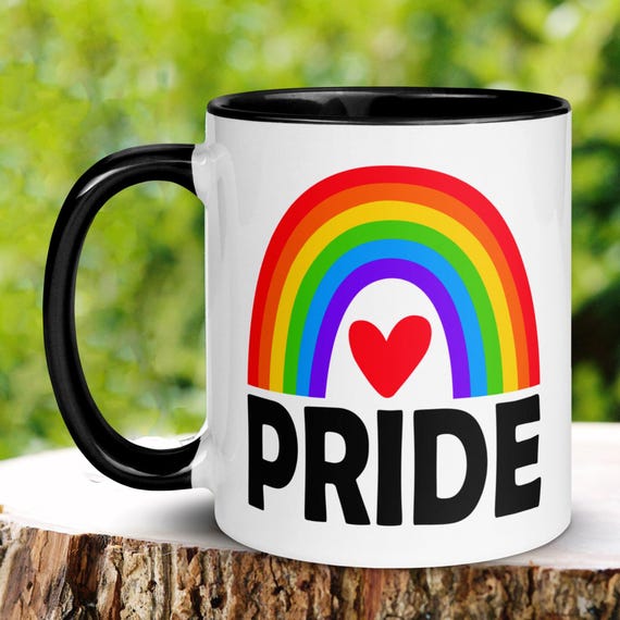 Rainbow Pride Coffee Mug, LGBTQ Gift, Inspirational Decor