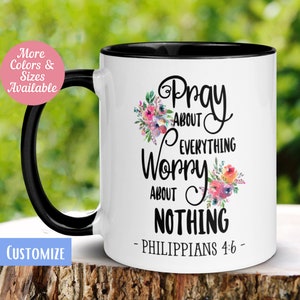 Christian Gifts, Christian Mugs, Scripture Mug, Philippians 4:6, Christian Coffee Mug, Prayer Mug, Jesus Mug, God Mug, Bible Coffee Mug, 379