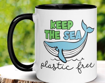 Earth Day, Earth Day Gifts, Keep The Sea Plastic Free, Mother Earth Coffee Mug, Ocean Gift, Environmentalist, Activist, Save The Planet 1421