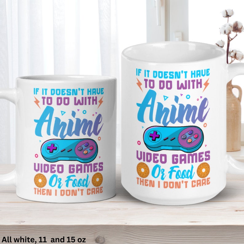 Funny Anime Gamer Coffee Mug, Japanese Animation Gift image 5