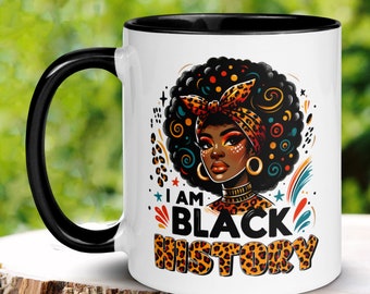 I Am Black History, Black History Month, Black Girl Magic, Black Pride Coffee Mugs, Black Lives Matter, Black Excellence, Mug Gifts, 1446