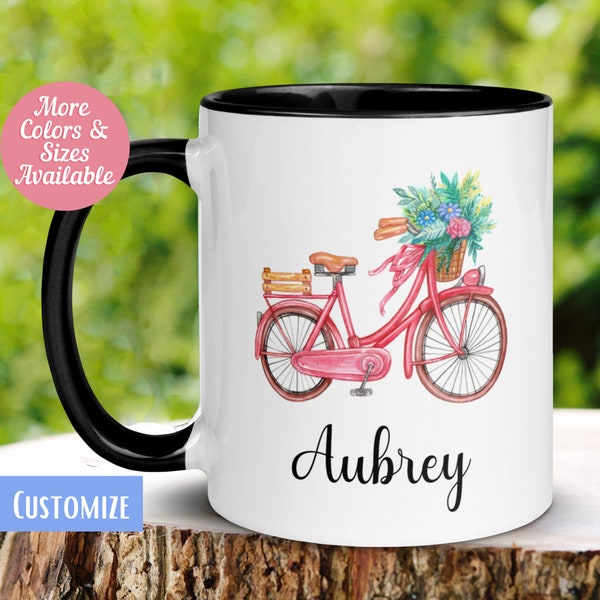 TAG Coffee Tea Mug With Bicycle Graphic 16 Oz