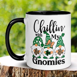 Garden Gnome Mug, St Patricks Day Gifts, Irish Coffee Mug, Saint Patricks Day Gnomes, Funny St. Patrick, Shamrock Clover, Good Luck Mug 1415