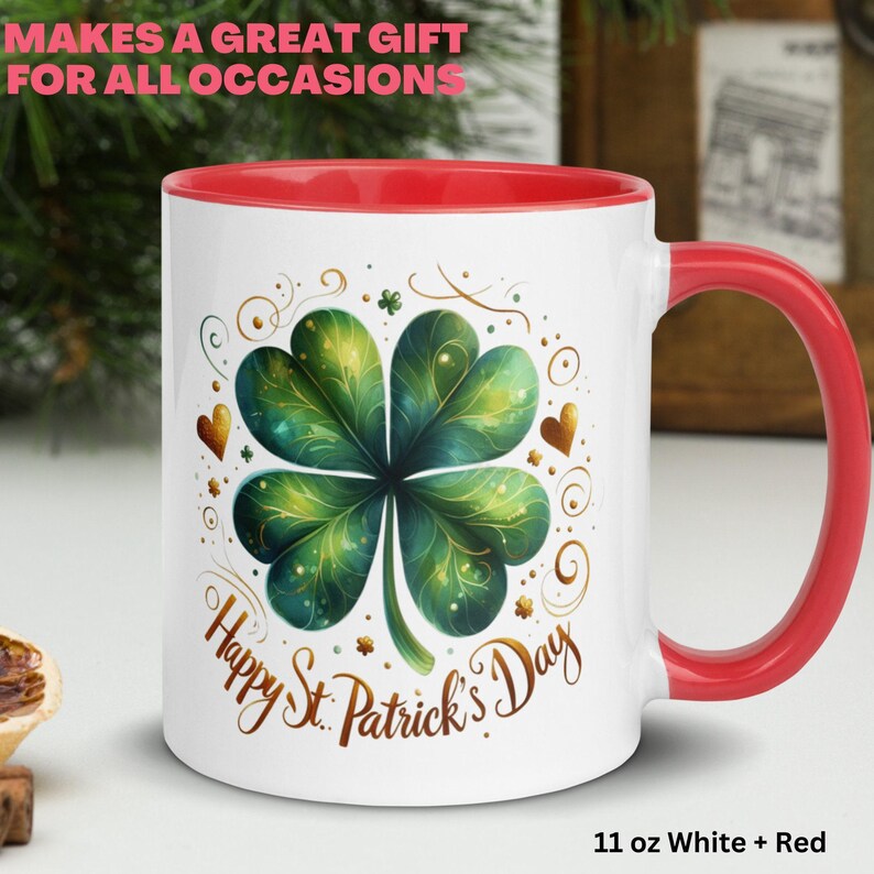 Shamrock Coffee Mug, Lucky St. Patrick's Day Gift image 3