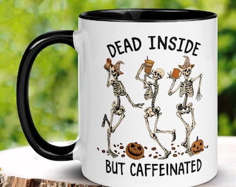 Dancing Skeleton Halloween Coffee Mug, Spooky Season Mug