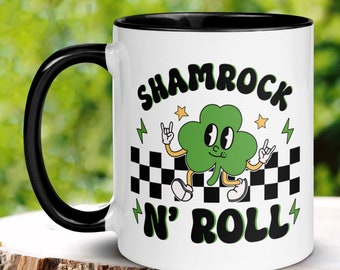 St Patricks Day Mug, Funny Coffee Mug, Saint Patrick's Day Gifts, Funny Mug Gift, Shamrock Clover, Shamrock N' Roll, Saint Patrick Day, 1450