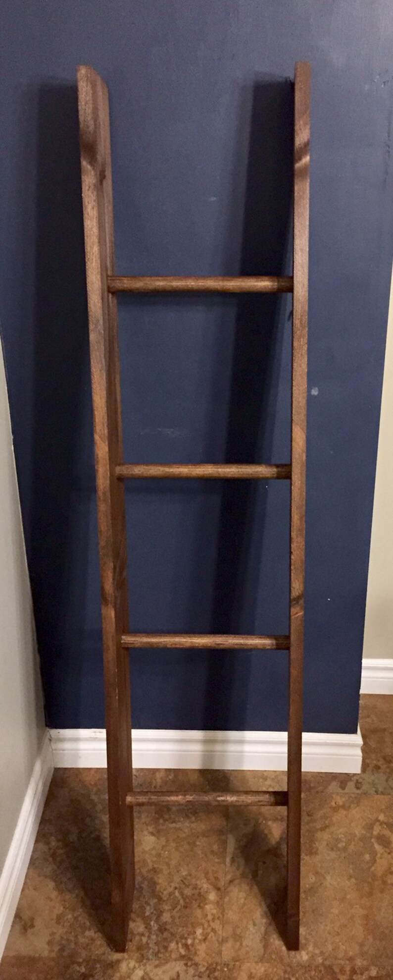 Wooden Blanket Ladder / 5 Foot Farmhouse Ladder Shelf / Ladder Etsy