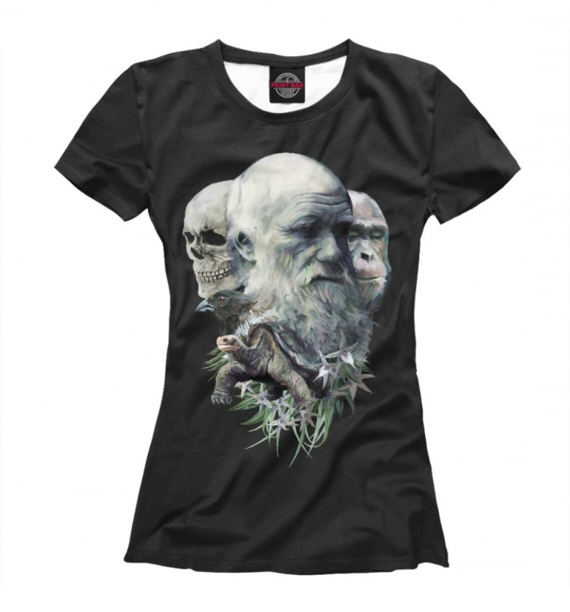 Charles Darwin Original Art TShirt High Quality Microfiber Etsy