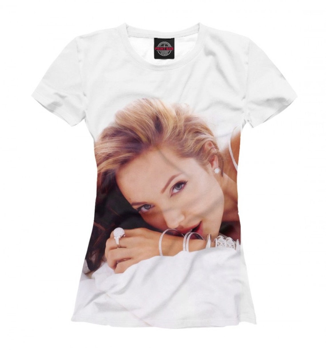 Angelina Jolie Tshirt High Quality Microfiber Tee Men's Etsy