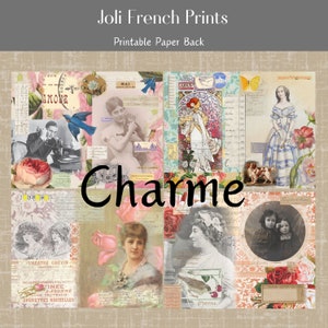 Pretty Vintage Background Pages Kit to Print