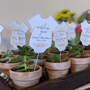 Watch Me Grow Baby Shower Picks (Tags), Personalized - Set of 10