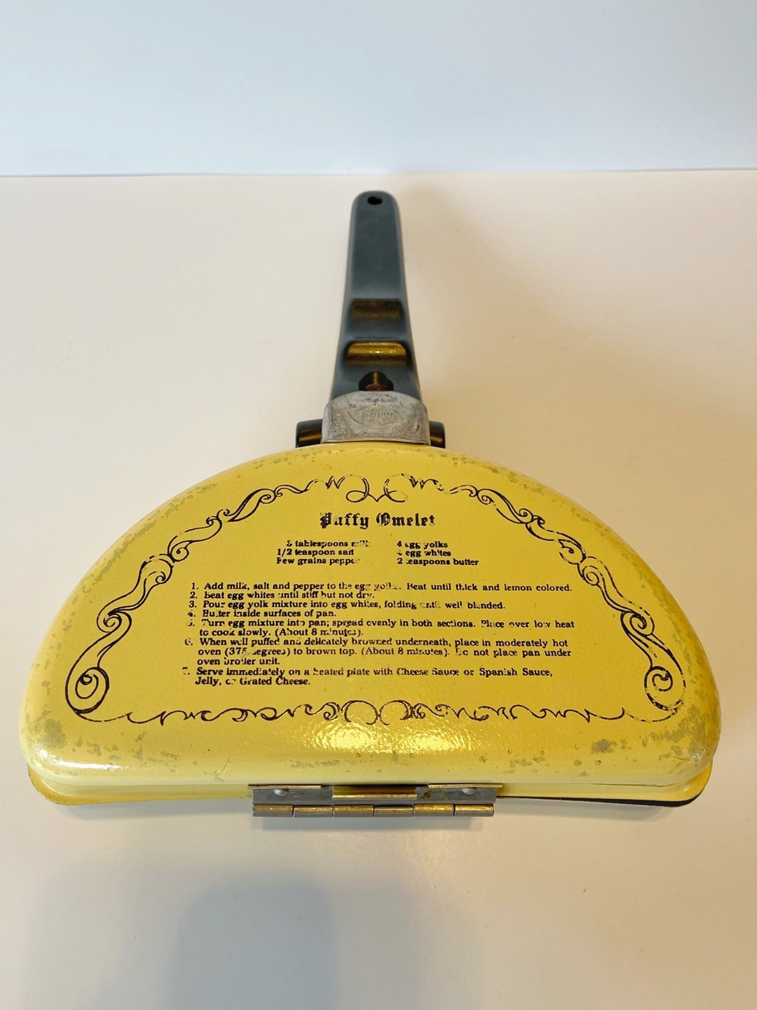 Vintage Mirro Yellow Folding Omelet Maker Pan With Recipes on Etsy