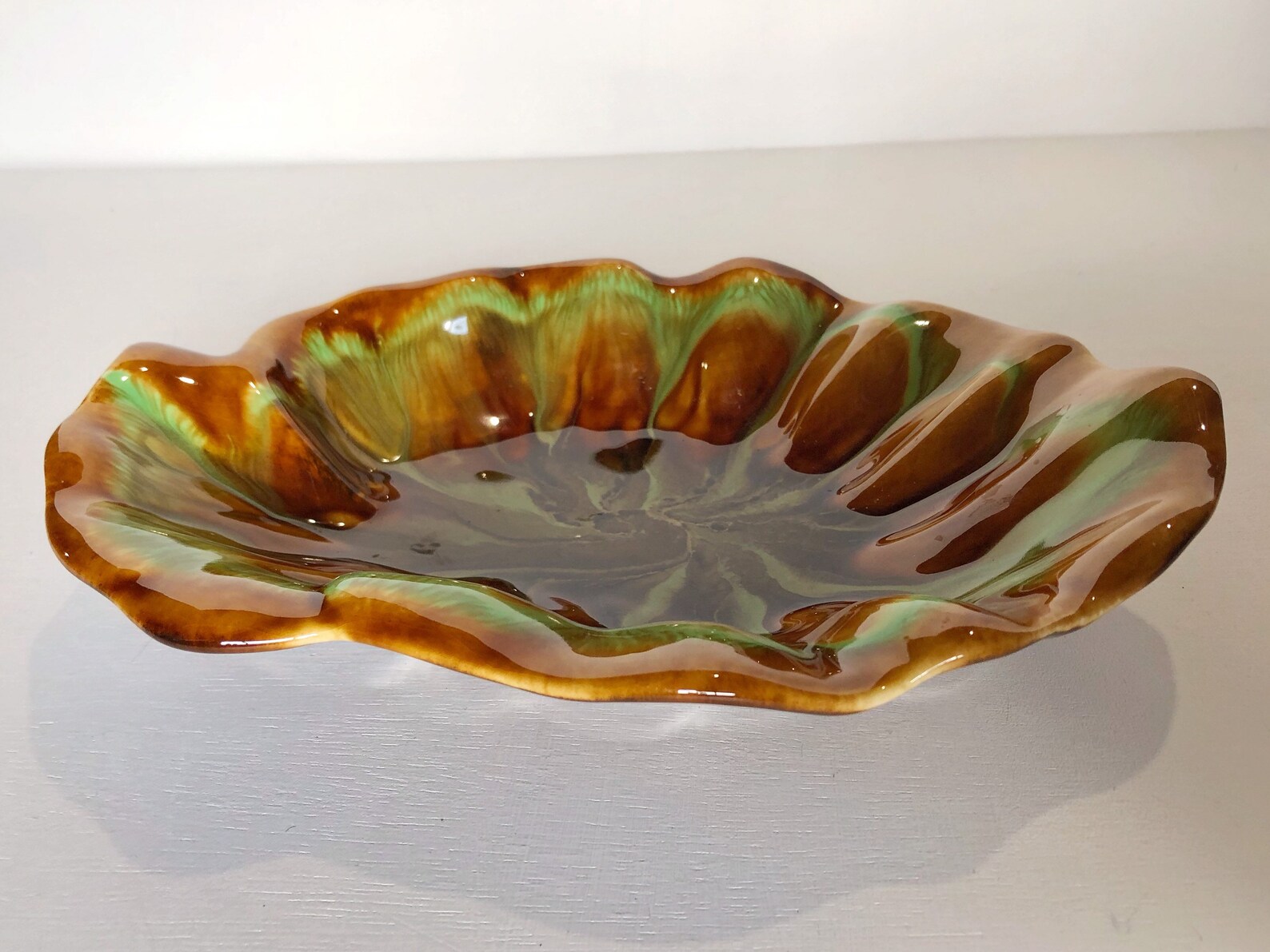 Vintage California Pottery Leaf Dish Etsy