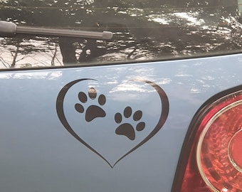 Auto Aufkleber Hund Laptop Aufkleber Autoaufkleber Hund wasserfest AKISU Hundepfoten Aufkleber Vier Pfoten auf Tour Pfoten Aufkleber Auto Paw Sticker Pfoten Aufkleber