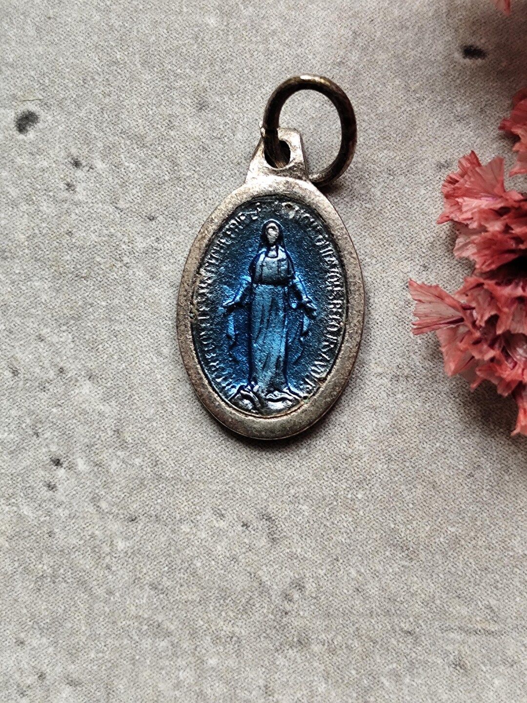 Antique Art Deco Miraculous Virgin Mary Religious Medal, French 1920s ...