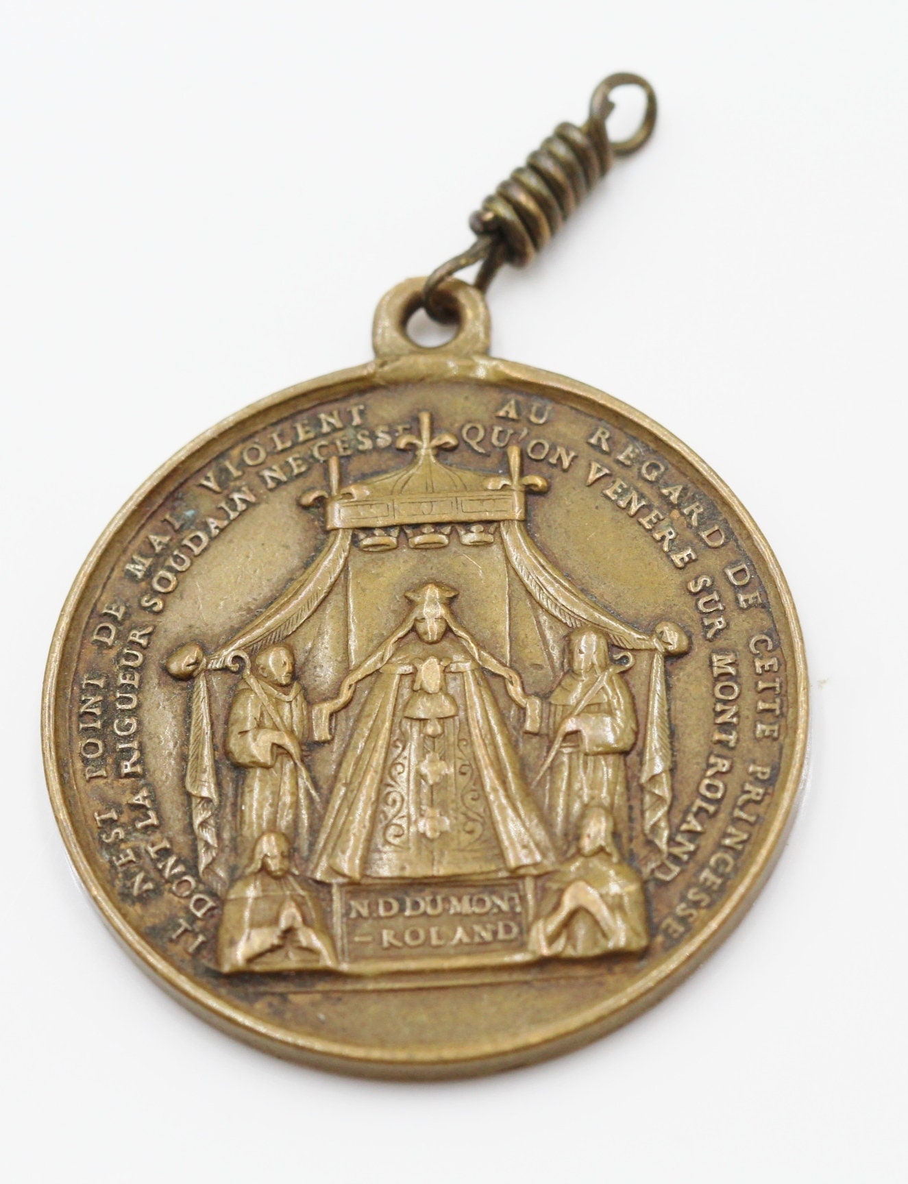 Rare Grande Médaille Notre Dame Du Mont Roland