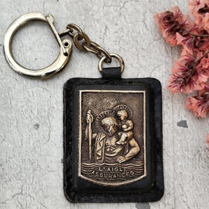 Vintage saint Christopher keychain
